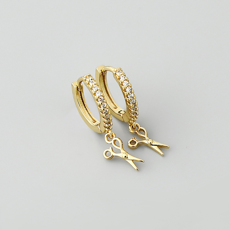 retro scissors shaped copper earrings wholesale Nihaojewelrypicture1