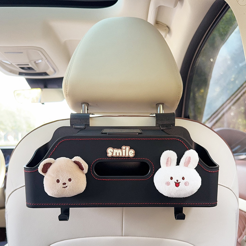 Car storage bag/box — Qìchē Storage Box Car Seat - black-bear-rabbit-multi-function-seat-back-storage-box