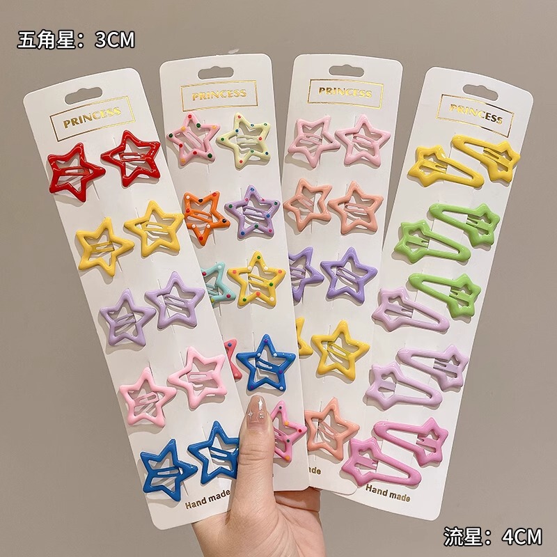 多巴胺星星发夹y2k少女心侧边刘海夹前额小夹子网红款可爱头饰|undefined