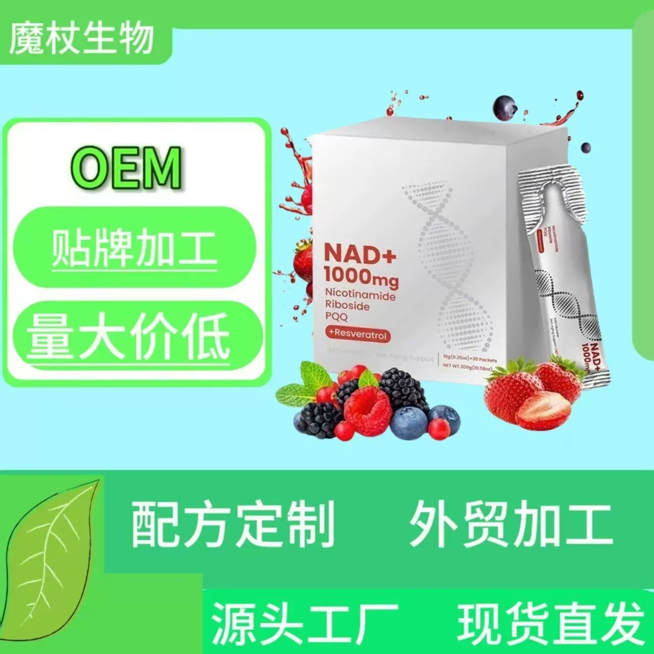 跨境白藜芦醇多种浆果饮品槲皮素nad+烟酰胺混合饮料
