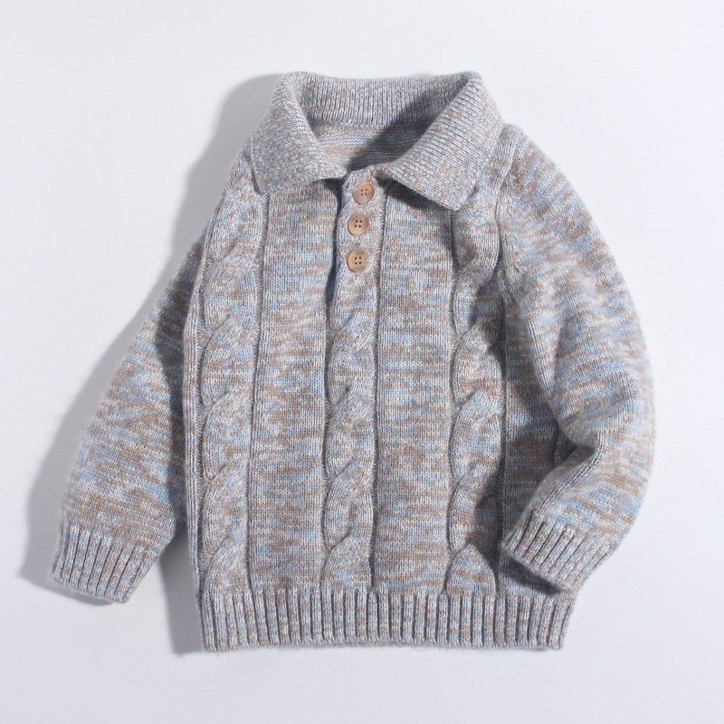 Little Sheep Jumping Children's Cashmere Sweater, Three-ply Thick Extra Thick Collar, Retro Style Cashmere Sweater for Toddlers and Young Children