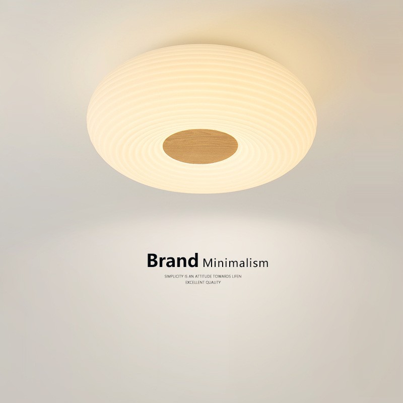 原木紋臥室吸頂燈及現代簡約日式侘寂風北歐田園民宿溫馨書房間燈