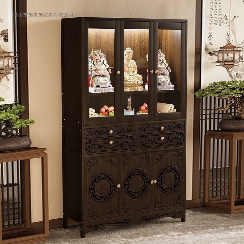 佛龛新中式立柜财神爷供桌神台佛台家用香案佛像观音菩萨供奉柜子|undefined