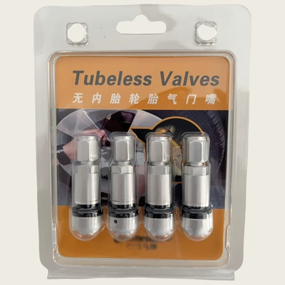 Horse Logo Aluminum Alloy Explosion-Proof Valve Car Tubeless Tire Valve Car Wheel Hub Metal Valve Cover Box (valve) - set-of-matte-silver