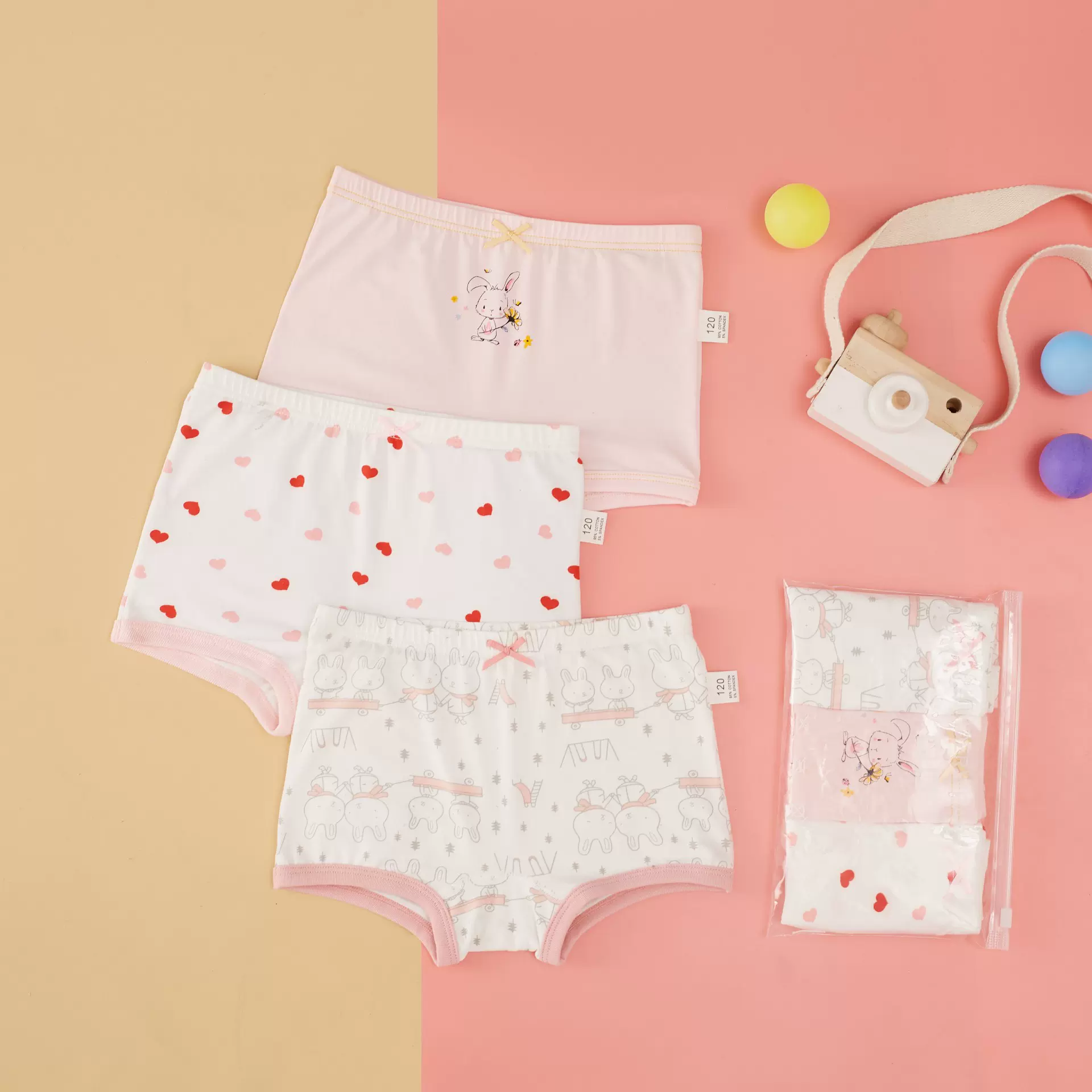 女童内裤儿童内裤新款宝宝兔子女孩四角裤批发