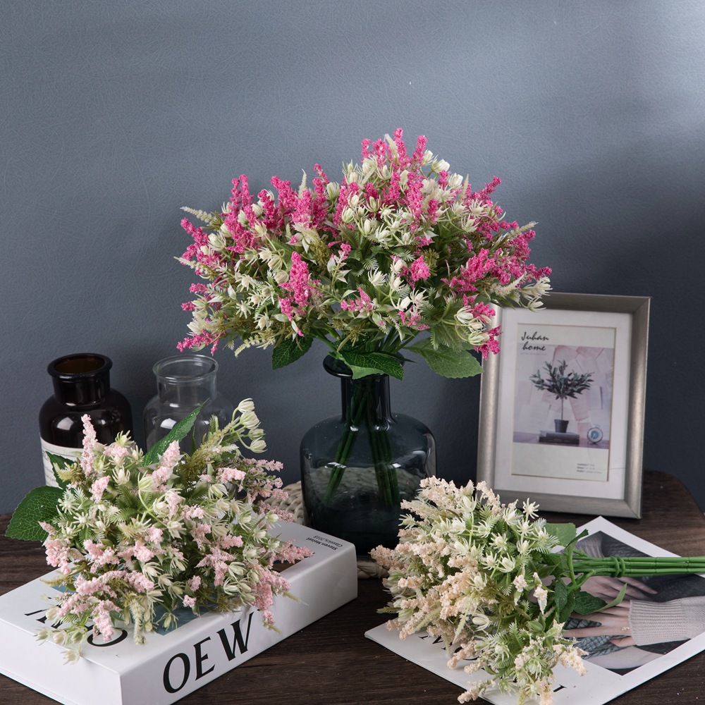 薰衣草花束INS風仿真花廠家家居裝飾跨境婚慶批發假花MW81109