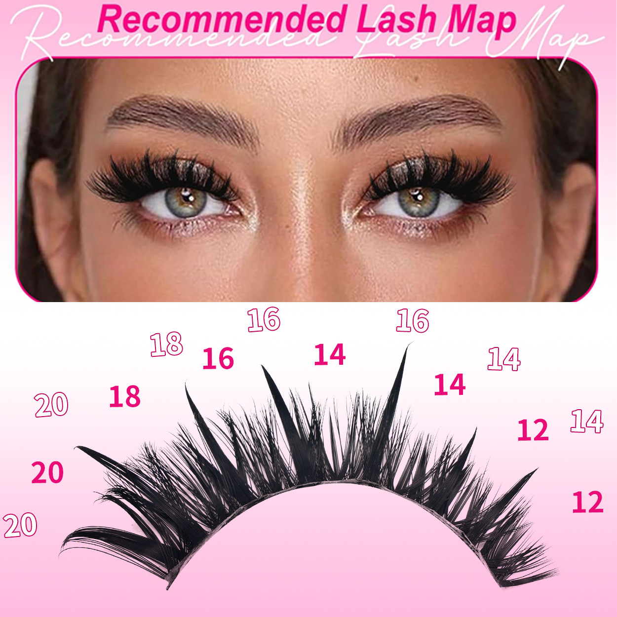 Versión actualizada Spikes Point Fairy + Fluffy 100D False Lashes DIY transfronterizo Europa y América segmentos fluffy80D