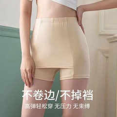 Summer thin double-layered triangle zone safety pants for women with anti-exposure compartments and seamless ice silk non-curling leggings
