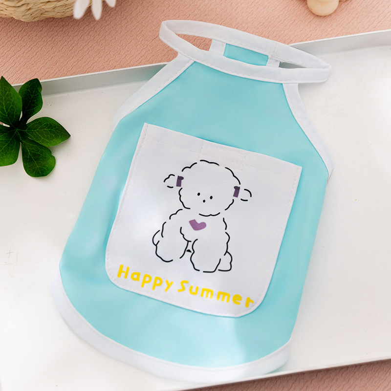 Ropa de protección solar de malla fina de primavera y verano, ropa de perro de peluche bichon de tamaño pequeño y mediano, chaleco, ropa fresca, ropa para mascotas