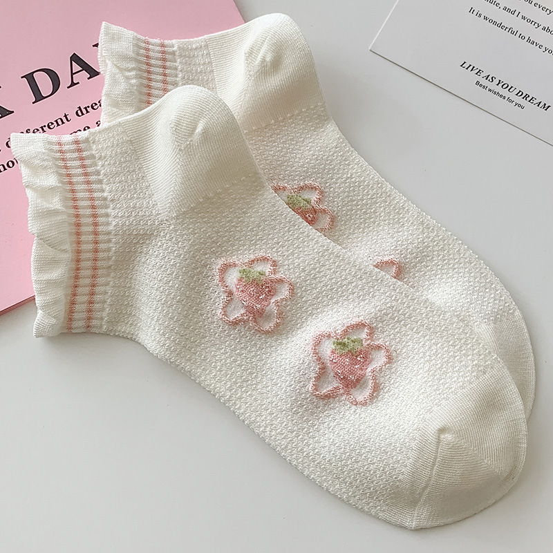 [30% de descuento en el precio de liquidación] Calcetines, calcetines de mujer, primavera y verano, calcetines de barco transpirables finos para mujer, calcetines de mujer Zhuji al por mayor