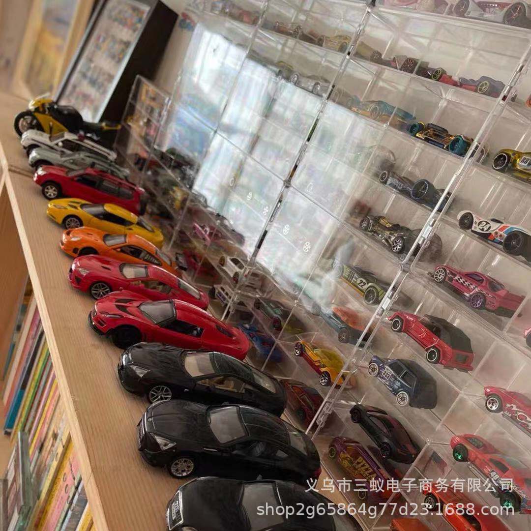 Hot Wheels Matchbox Domica modelo de coche de juguete para niños Caja de almacenamiento 1:64 coche a prueba de polvo multi-rejilla rack de almacenamiento