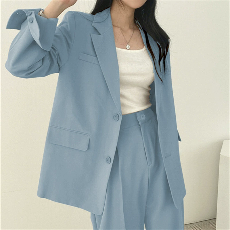 Комплект из штанов для отдыха, корейский стиль, женские брюки wide-leg и куртка, многоцветный, размеры S–XXXL