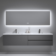 设计师意式极简浴室柜组合岩板一体卫生间洗漱台洗手洗脸盆高级感