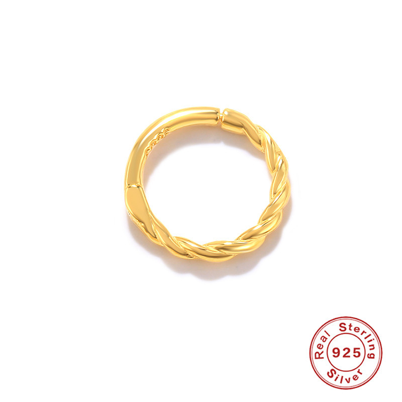 S925 plata de ley relámpago súper flash con incrustaciones de joyas de perforación estilo europeo y americano INS estilo francés exagerado mini pendientes pequeños anillo de nariz