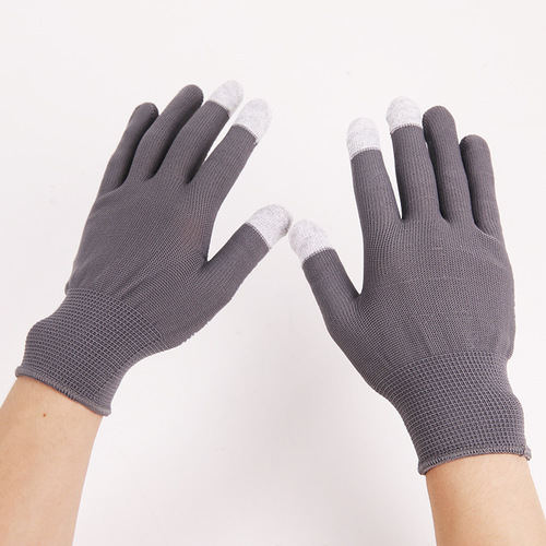 Touchscreen Glove for Men and Women, Thin Nylon Elastic Anti-Slip Five-Finger Cycling Work Safety Protective Glove