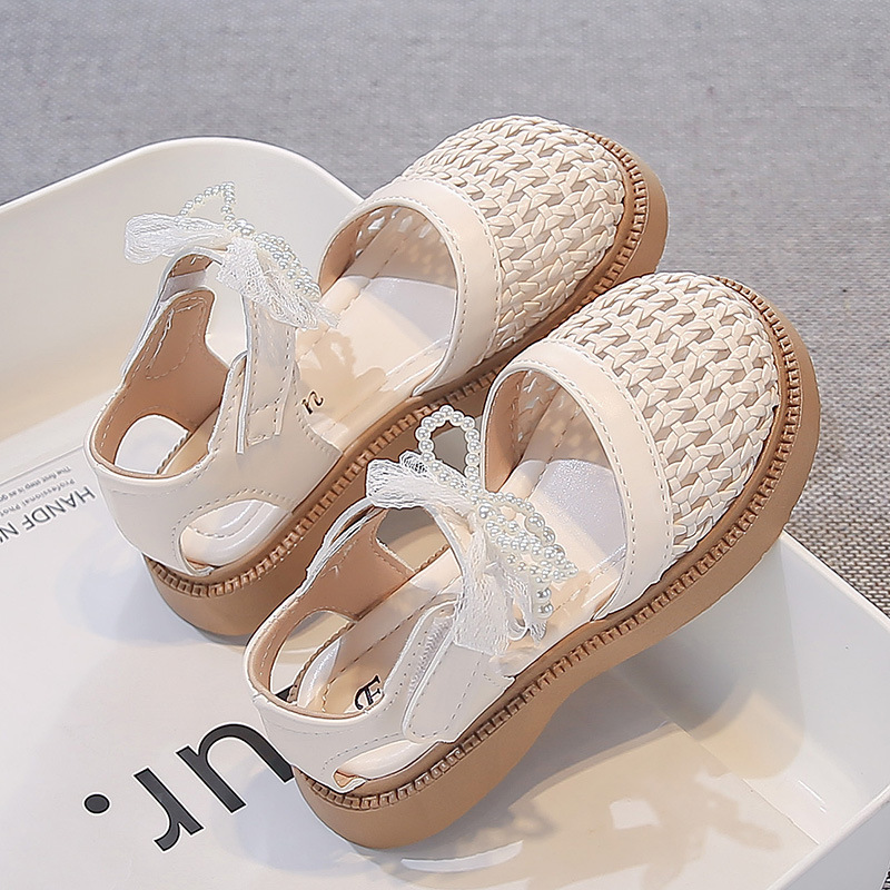 Sandálias para niñas 2026 verano nuevo niño de tamaño mediano zapato de princesa zapatos niños huecos zapatos casuales trenzados image 4