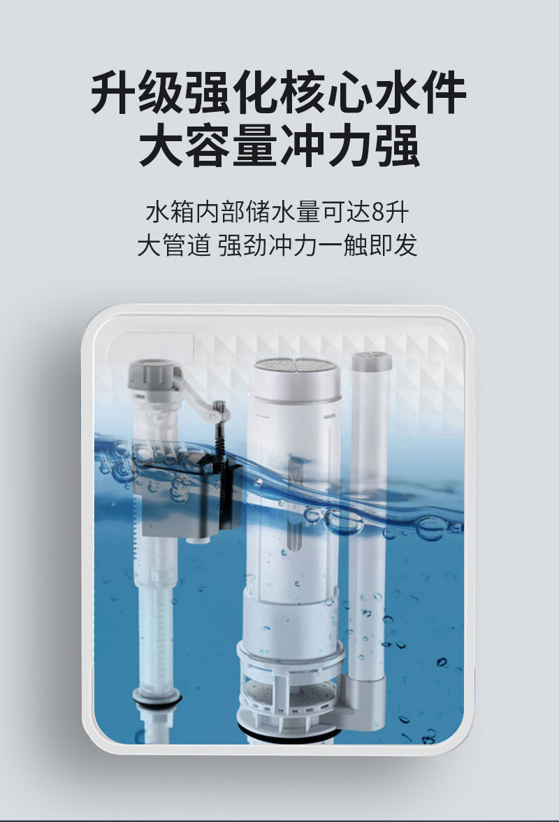 Household squat toilet flushing tank, thickened flushing tank with strong flushing force, wall-mounted large-capacity, nail-free model, universal manufacturer Specification drawing