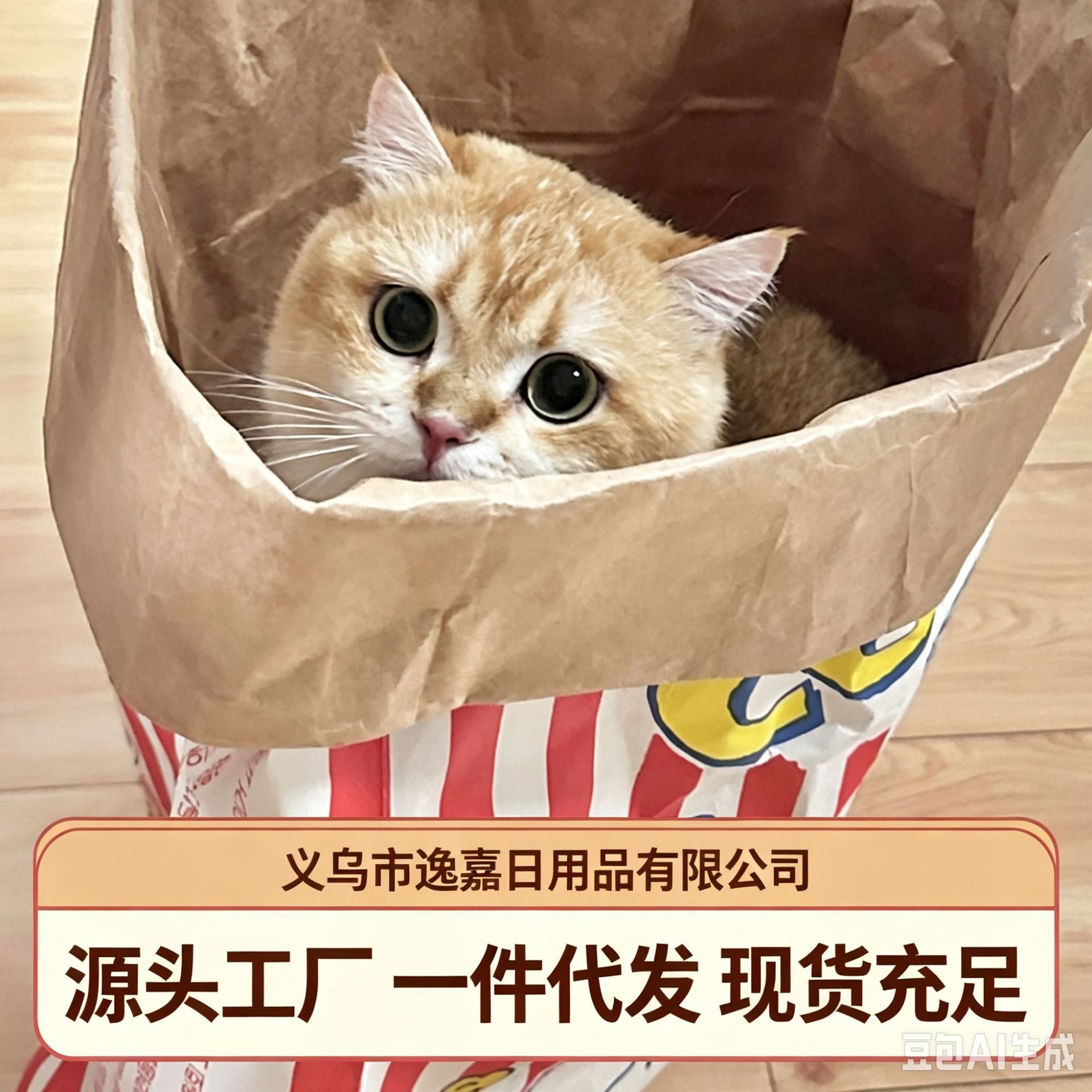 Cat Kraft Paper Bag, Cat Hide-And-Seek Bag, Durable Scratch Board Toy for All Seasons, Wooden Cute Style