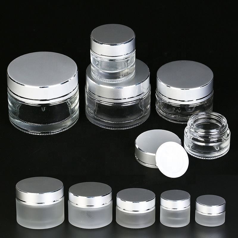 现货透明玻璃膏霜瓶便携面霜瓶化妆品分装空面膜瓶子10g15g30g50g|undefined