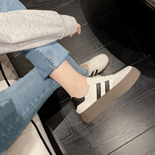 小码女鞋313233厚底真皮休闲鞋秋冬2023年新款百搭运动板鞋34代发