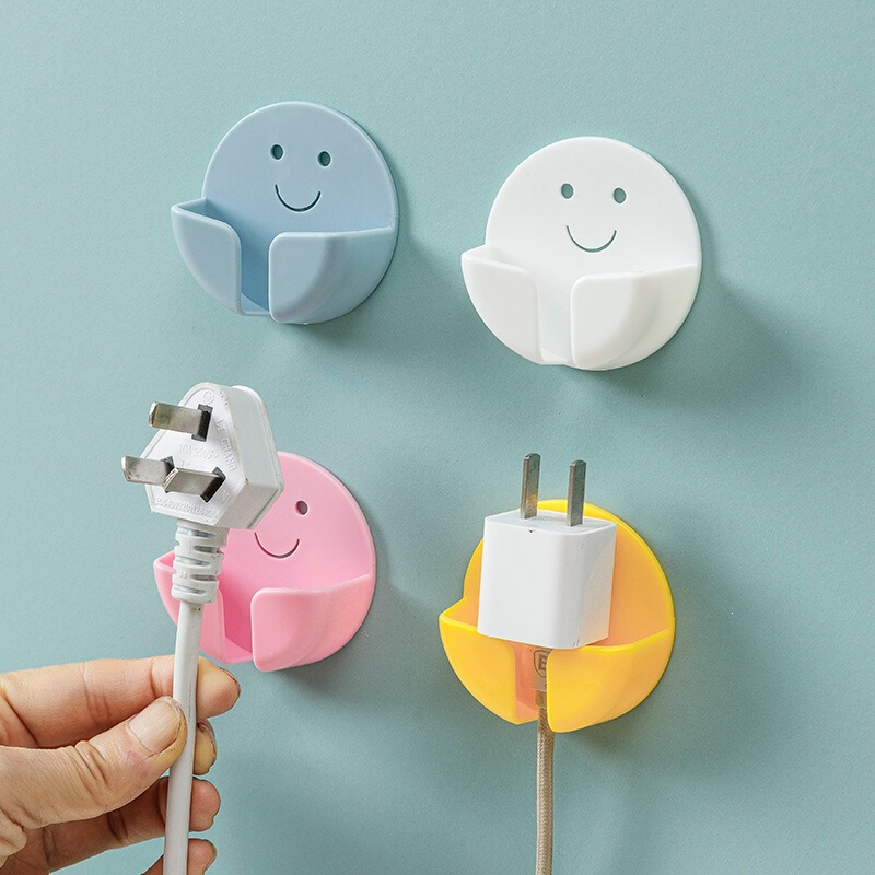 Multifunctional Plug Hook, Adhesive Hook, Strong Adhesive, No-Drill Power Cord, Kitchen Wall Socket Storage and Fixing Device