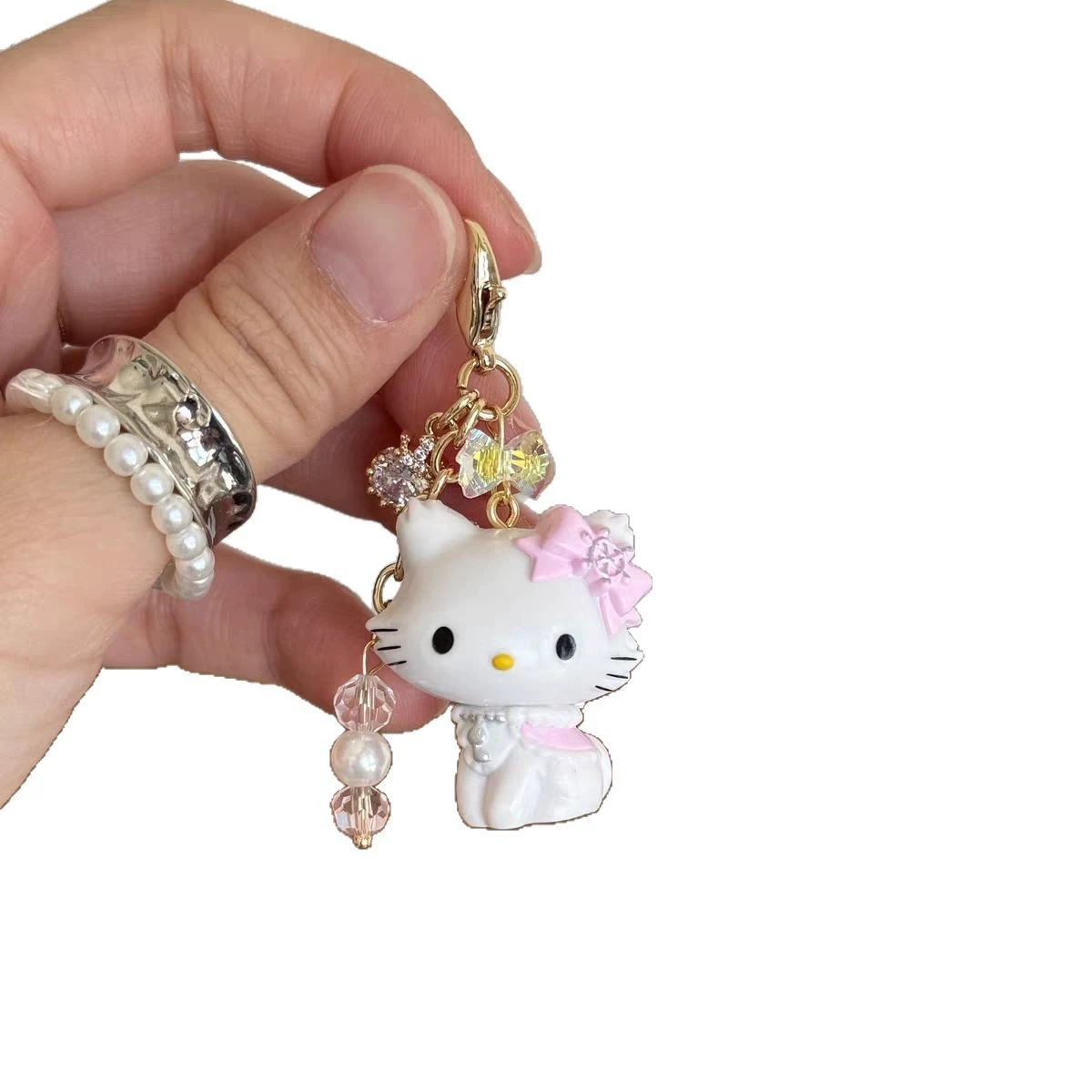 Подвеска-брелок Hello Kitty с молнией и цепочкой, для телефона DIY, королевский котёнок, 5×3×2 см