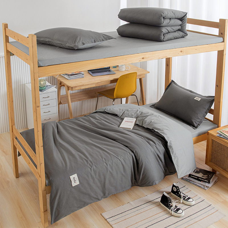 Fitted Bed Sheets Student Dormitory Pure Cotton Three-Piece Set for All Seasons 100% Cotton Dormitory Bunk Bed Bed Sheets Quilt Cover Twill