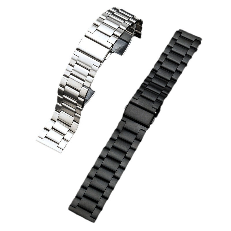 Adecuado para tres cuentas reloj banda de acero inoxidable metal iwatch Correa Apple Watch 8/SE Samsung Huawei GT