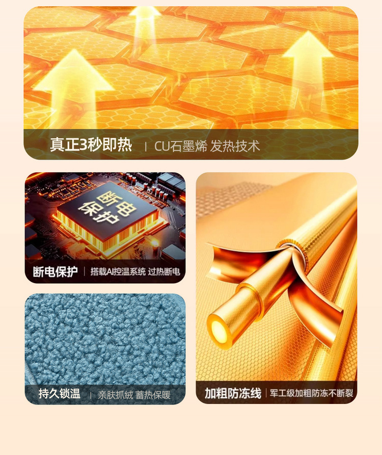 Winter Car Seat Cushion Heating Pad, Quick Heating, Multi-Level Adjustment, Graphene Warm Winter Special Plush Anti-Slip Cushion