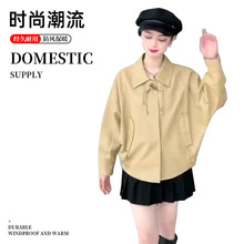厂家直供PU皮衣外套女式皮夹克气质简约短款开衫上衣机车服批发