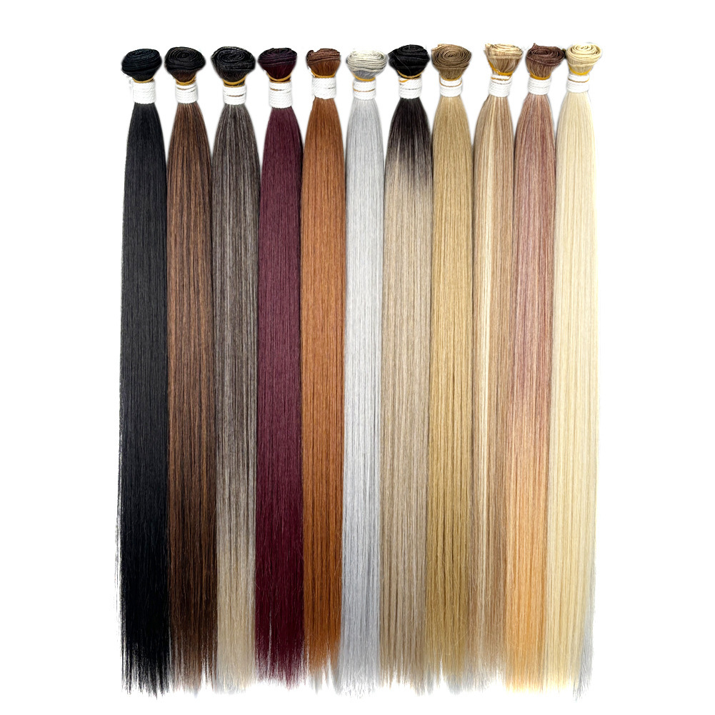 Europa, América y África transfronterizos Synthetic Straight Hair Bundle peluca recta extensión de cabello cortina