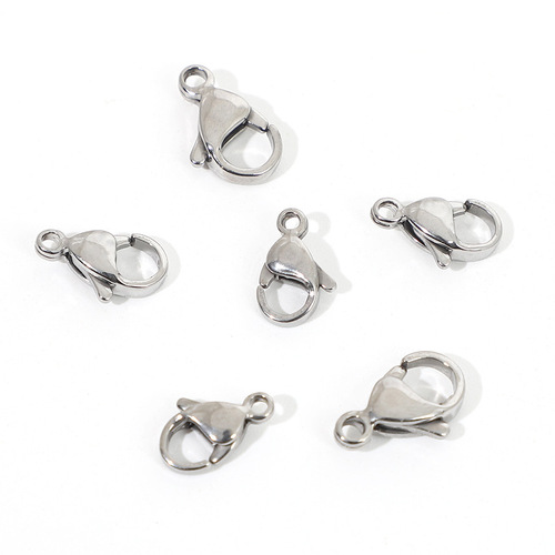 304 stainless steel lobster clasp vacuum plated color-preserving 18k gold black rose gold DIY jewelry accessories spring connection buckle