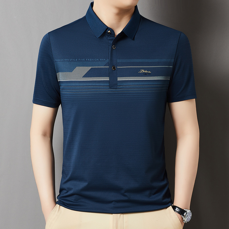 One Piece Wholesale Brand Men's POLO Shirt Short Sleeve 2024 Summer New Business Casual Middle-aged Dad Loose Top