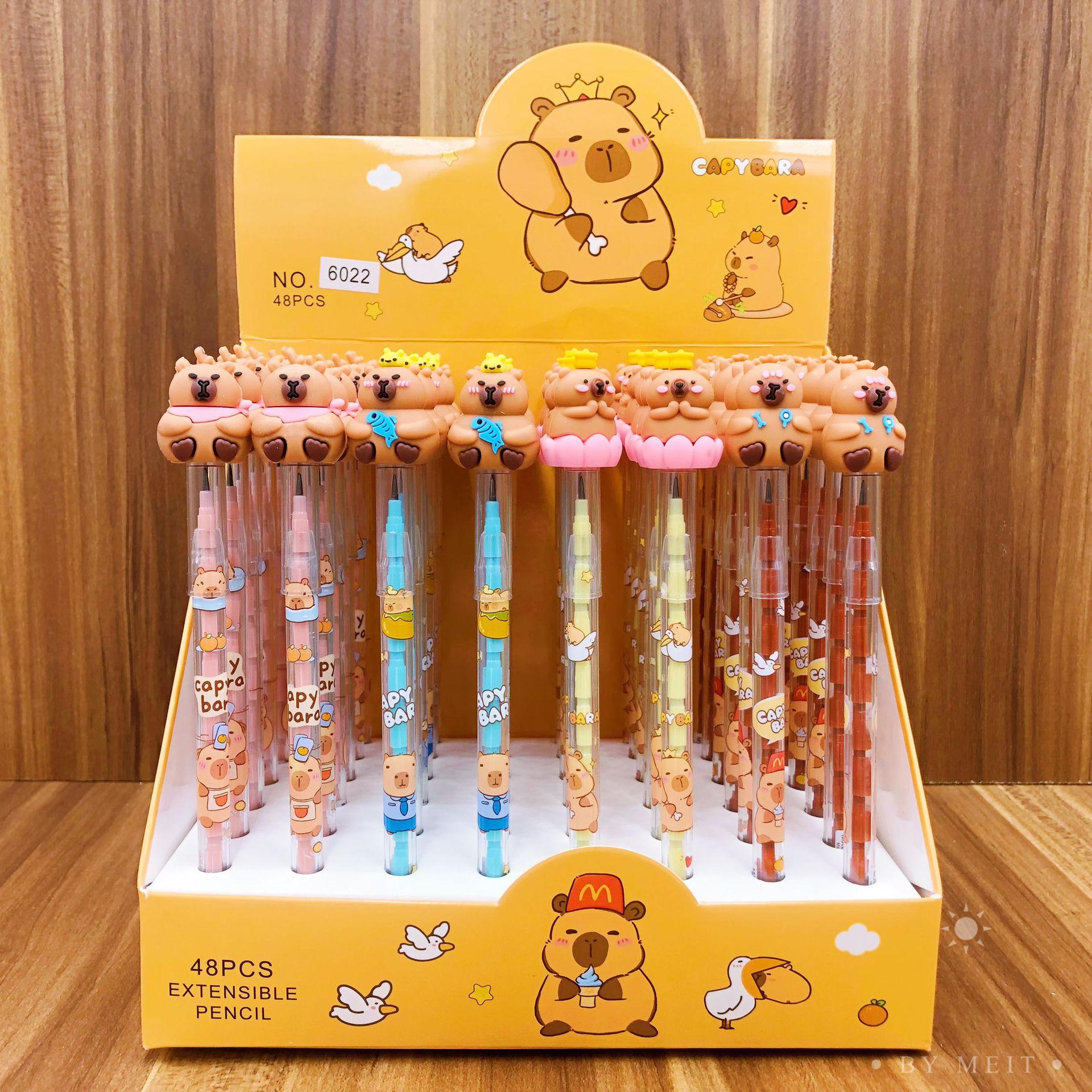 Kapibalah Bullet Pencil New Cartoon Free Egg Pencil Una caja de 48 lápices