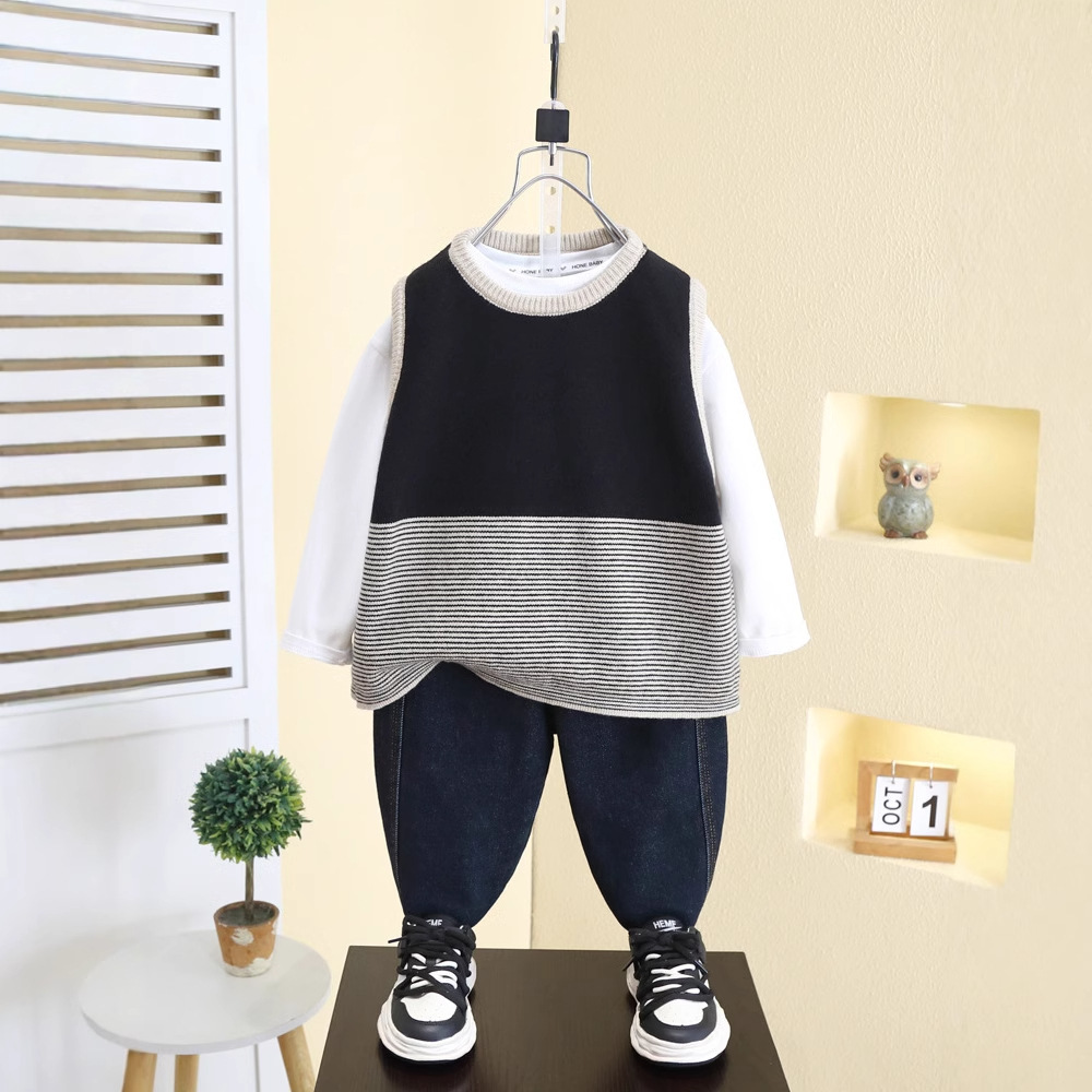 7805 chaleco coreano para niños 2025 primavera nuevo estilo chaleco de estilo extranjero niño bebé chaleco de punto primavera y otoño top image 1