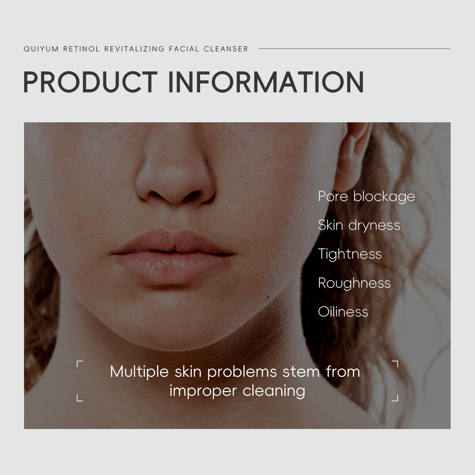 QUIYUM Retinol Facial Cleanser 50g, a cross-border skincare manufacturer, is a pore-cleansing, hydrating and moisturizing facial cleanser undefined