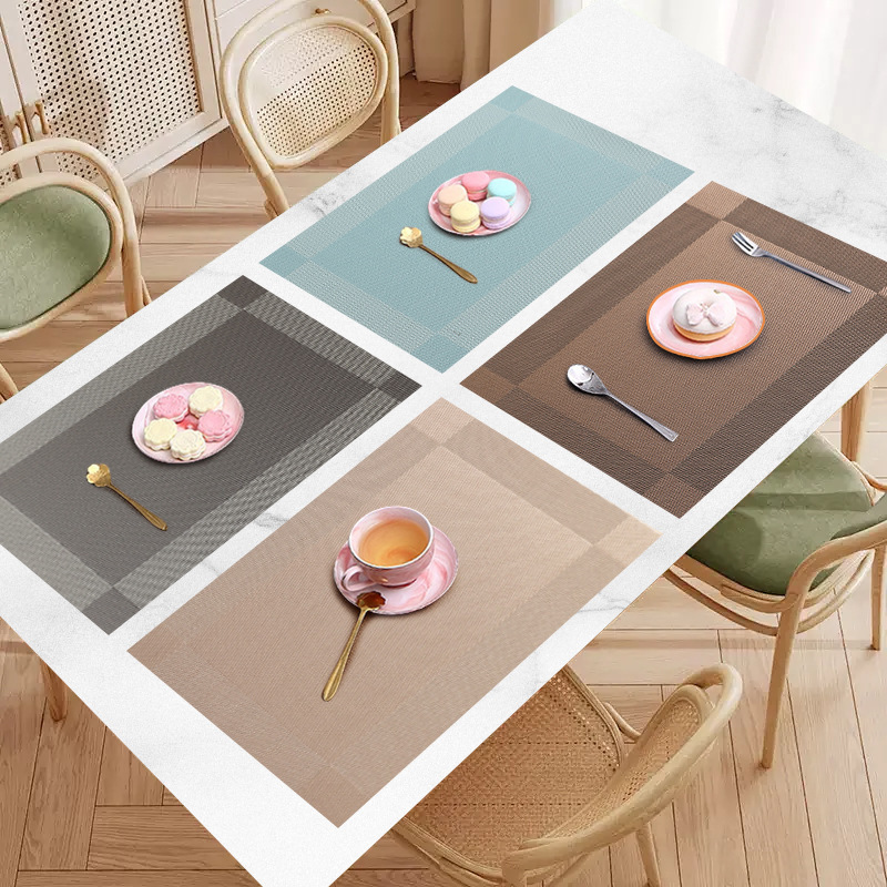 Ningxin cross-border Teslin environmental protection pvc placemat 30*45 insulated non-slip table mat coaster table runner Western placemat