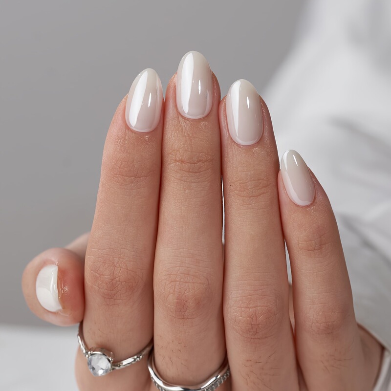 Amazon Cross-Border Popular Model Hailey's Same Aurora Pink Electroplated Wearable Manicure Ins Style Manicure