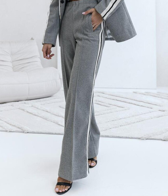 Women's Clothing autumn and winter new double breasted pocket suit INS loose fashion casual two piece suit_voghion.com