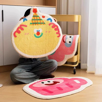 Avtomobil döşəmə paspasları, Ins Imitation Cashmere Floor Mat - clemont-dog-4060cm-imitation-cashmere-dot-plastic-bottom