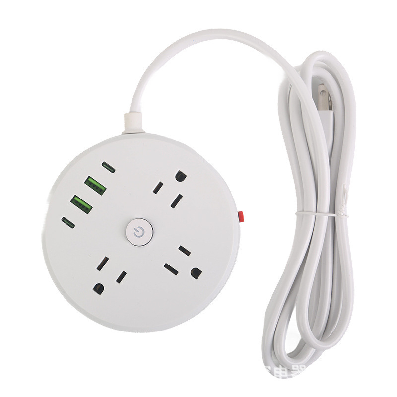 2USB + 2Type-c redondo 3 - bit 9 - hole con protección contra sobrecarga América del Sur 6FT México 110V