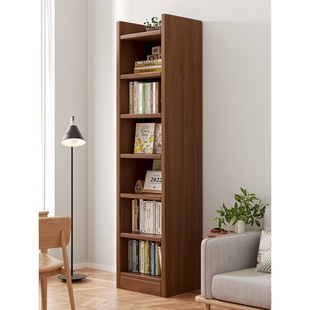 Solid Wood Bookshelf Floor-Standing Narrow Gap Cabinet against the Wall Multi-Layer Storage Cabinet Household Storage Rack Student Bookcase