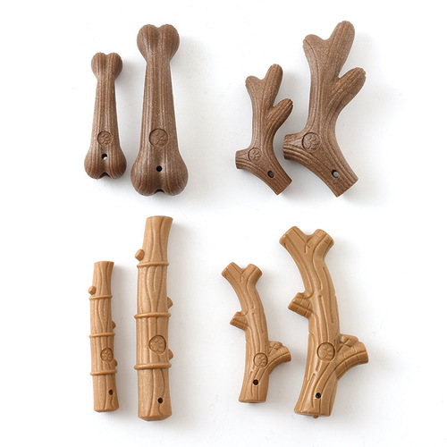 New interactive dog toys, pet chewing simulated tree branches, antlers and molars, wood fiber toys wholesale