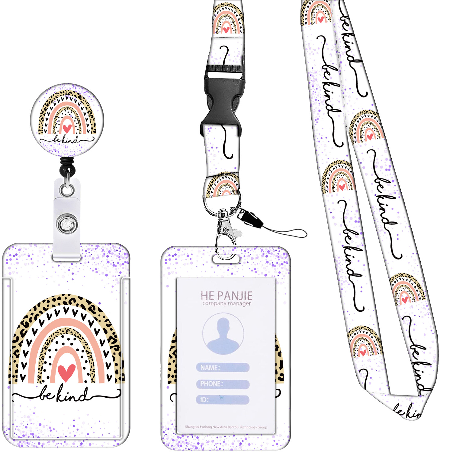 Titular de la tarjeta de leopardo con lentejuelas