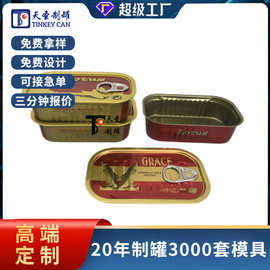 东莞工厂牛肉鱼罐头鲮鱼包装铁罐宠物食品易拉罐长方形拉盖铁罐