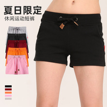休闲抽绳运动短裤女夏季中腰显瘦超短裤辣妹包臀灰色外穿热裤
