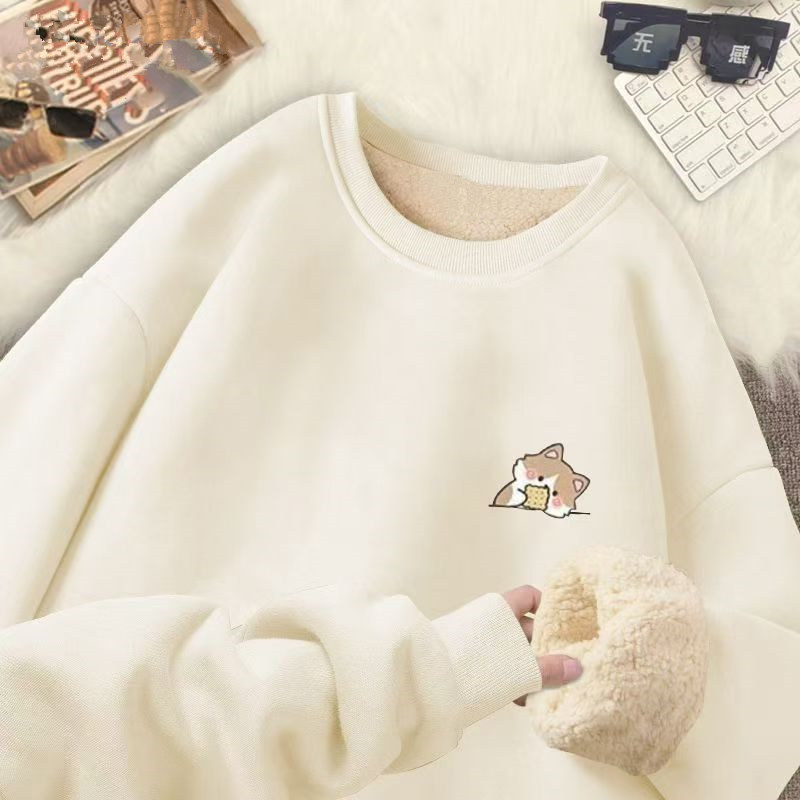 Fleece-Lined Thick Sweatshirt for Men and Women, Trendy New Autumn and Winter Jacket for Students and Teenagers, Warm Top Fleece-Lined Thick Sweatshirt for Men and Women, Trendy New Autumn and Winter Jacket for Students and Teenagers, Warm Top