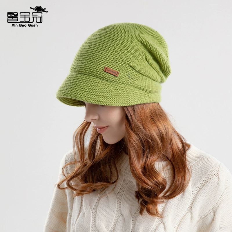 Travel warm knitted hat with brim, packable beanie, multiple colors