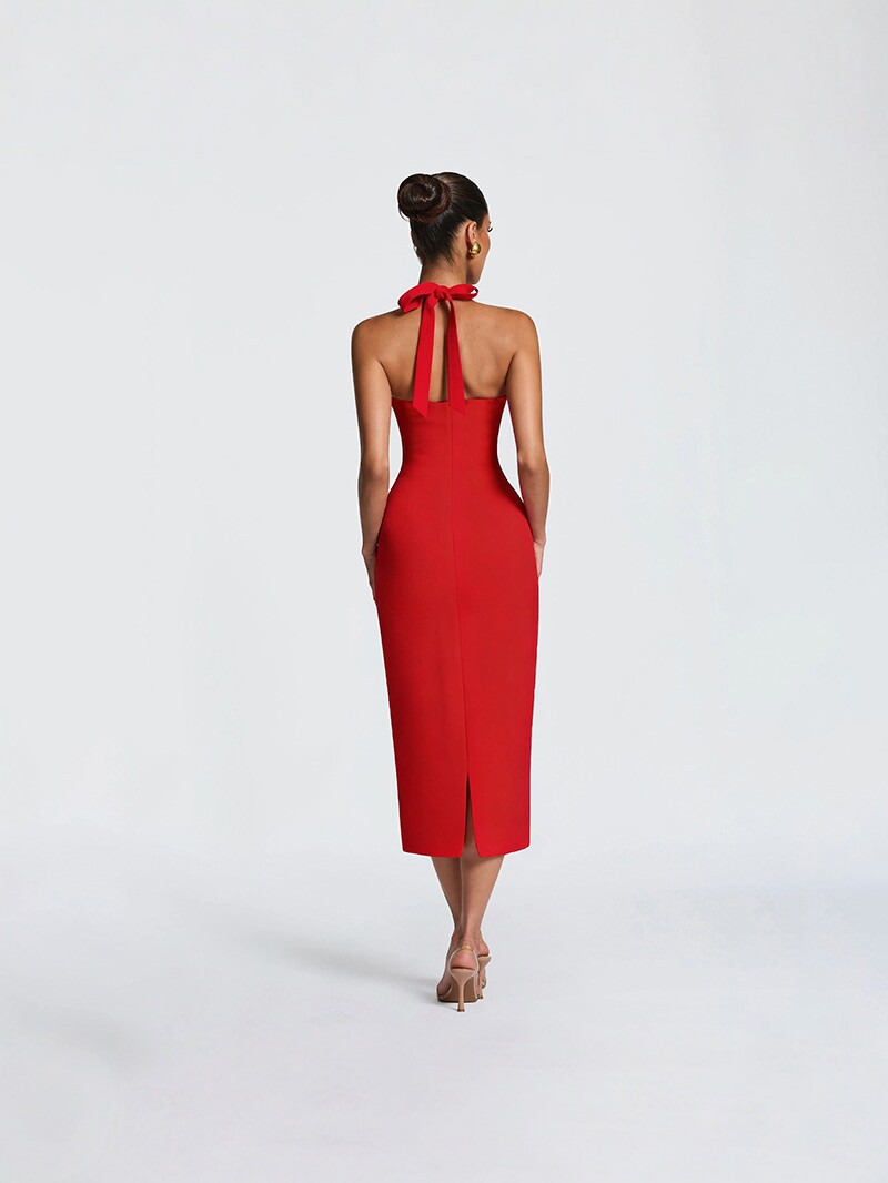 2026 primavera y verano nuevo color sólido casual delgado sin mangas correa de cuello vestido largo al por mayor image 4