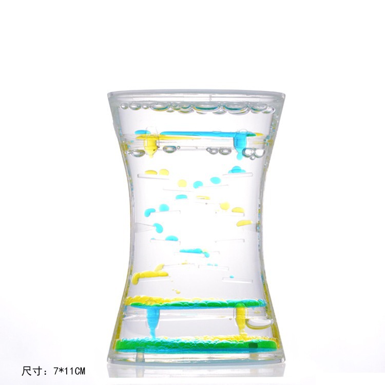 Fuga de aceite, artesanía acrílica, descompresión transparente, artesanía en aceite, diapositiva doble en forma de S, gota de aceite, reloj de arena
